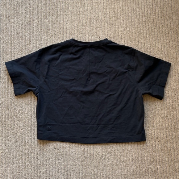 Lululemon Athletica All Yours Organic Cotton Cropped T-Shirt, Black, S - Picture 3 of 6